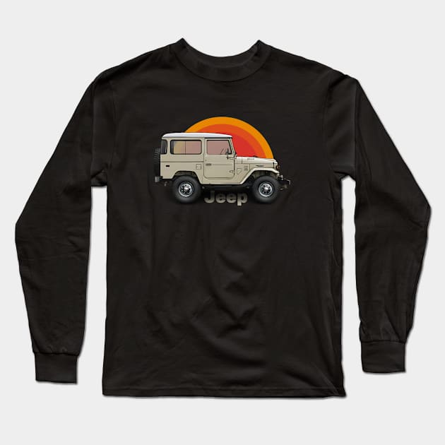 Jeep Car Retro Long Sleeve T-Shirt by Bananagreen